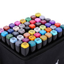 터치필 애니메이션용 트윈 디자인 더블헤드 알콜 유성 마카펜   펜홀드 랜덤발송, 60색, 1세트