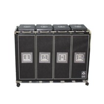 비닐교체식 하우스빈 재활용 분리수거함 4p 커버형 + 전용비닐 50p, 블랙, 1세트