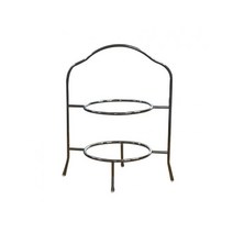 애프터눈 티타임 2단 트레이 디저트 스탠드, 클래식 실버, 1개