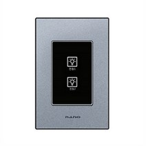 빅토리라이팅 나노아트 터치 리모컨 스위치 2구 펄그레이, 1개