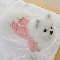싱글멍글 강아지 뽀그리 후리스 아우터, pink