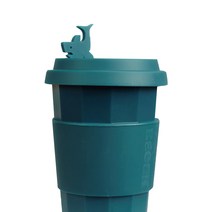 이크 친환경 캐릭터 대용량 실리콘 빨대 텀블러, 청록, 490ml