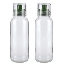 실리콘 오일 소스병 다크그린 2p + 스티커, 280ml, 1세트