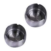 올나인 간편한 스테인레스 재떨이 XL, 실버, 2개