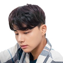 가발나라 남자 투블럭가발 아이롱가르마펌, 내츄럴블랙, 1개
