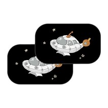 3초쿨 차량용 접착식 햇빛가리개, No7 우주선, 2개
