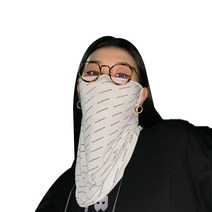 진호 자외선차단 쿨 스카프 마스크, 화이트