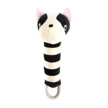 해피닉 펫토이 터그놀이 장난감 불독 10 x 34 cm, 블랙, 1개