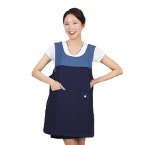 레뷰가운 엠보 원피스 앞치마 M AE335, 파랑 하늘, 1개