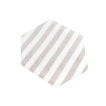 감성 패브릭 핸드메이드 면 카페 티 코스터 받침대 육각형, 브라운 스트라이프