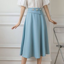 비비에모 진주 디테일 에이라인 플레어 스커트 00125