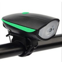 자전거 USB 충전식 하이빔 LED 후레시 겸용 클락션, 그린, 1개