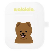 와랄랄라 반려견 일러스트 에어팟 젤리 케이스, 포메라니안 초코