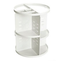 블루버킷 360도 회전 화장품 정리대 화이트 30cm, 1개