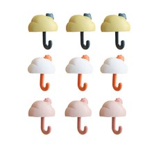 후크 접착식 팝업 걸이 3종 x 3p 세트, 화이트, 핑크, 그린, 1세트