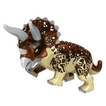 대형 아이보리 트리케라톱스 공룡 레고호환블록, 혼합색상