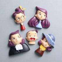 모모 마그네틱 냉장고 자석 5종 세트, 가족