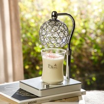 캔들백화점 럭셔리 높낮이 조절 캔들 비주워머 + 퓨어 앤 아로마 디자인 소이캔들 가든파티 300ml 세트, 실버(워머)