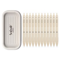 자바펜 제트라인 비즈 빈티지 볼펜 0.7mm 12p + 소울메이트 펜트레이 랜덤발송 세트, 옐로우, 1세트