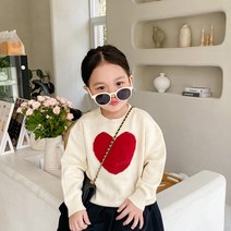 앤젤아이 아동용 가슴 하트 니트티