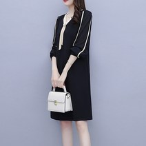 아뗄릭 빅사이즈 심플 리스 날씬핏 중년 원피스 00333