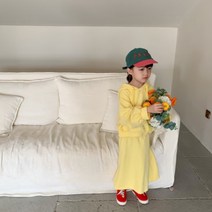 앤젤아이 여아용 컬러후드맨투맨 롱치마세트