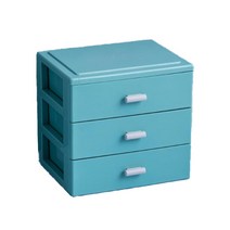 BNP 책상 위 미니서랍장 소품정리 보관함 3단, 06 파란색, 1개