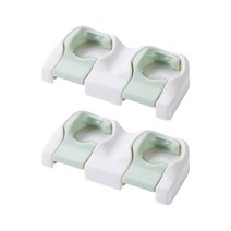 바이두루 욕실 화장실 다용도 밀대 거치대 2구, 그린, 2개