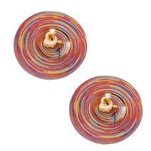 w에이블 감성 원형 테이블 매트 컵받침 2p, 14 레드 새틴, 지름 11cm