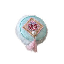 바이담수미 강아지 원형 한복 털핀, 블루, 1개