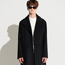 지플리시 남성용 울 피크드 롱 코트