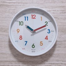 더타임 학습용 무소음 어린이 벽시계, 화이트