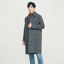 마인드브릿지 남성용 울혼방 체크 세미 오버 맥코트 MUCA7102