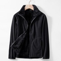 HEALINGCARE 남성용 양면 후리스 양털자켓 스탠드 업 칼라
