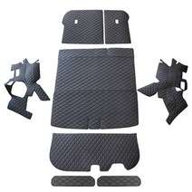 차팡 NQ5 SS원단 트렁크매트 풀세트 도어매트 + 1열 하단 커버, 기아 NQ5 가솔린 스피커 유 2021년형, 블랙, 기아