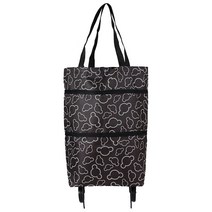 비에스업 바퀴달린 접이식 장바구니, 06 블랙, 1개