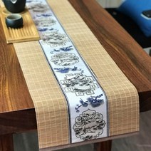 대나무 티 매트 테이블러너, 11 흰색, 30 x 60 cm