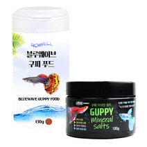 로웰 블루웨이브 구피 푸드 130g + 구피 미네랄 솔트 120g 세트, 1세트