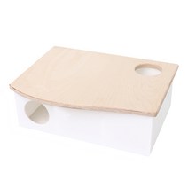 보라펫 햄스터 아크릴 미로 하우스 6룸형 대 페디그리용 자작나무 뚜껑, 화이트, 1개