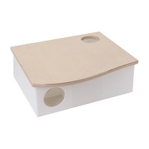 보라펫 아크릴 미로 8룸형 드워프용 소 + 자작나무 뚜껑, 화이트, 1세트