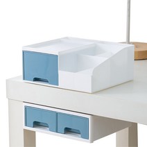 생활단짝 책상 서랍 보관함 더블 콤비네이션, 블루