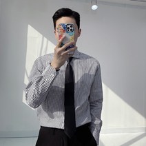 레이먼 남성용 유앤 스트라이프 포켓 셔츠 와이드카라