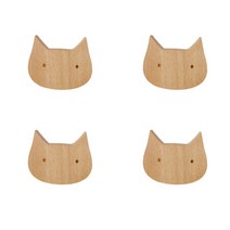 아필코 동물의왕국 벽걸이 후크 고양이, 베이지, 4개