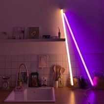 셀프미 LED 네온바 조명 T8 2종 세트, 웜화이트, 퍼플