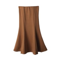 시크블랙 트트로 기모 머메이드핏 롱 스커트 SK4341K21