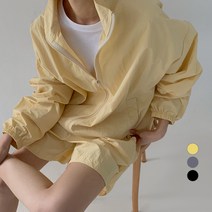바블링브룩 여성용 오버핏 집업 자켓 + 하프 팬츠 세트