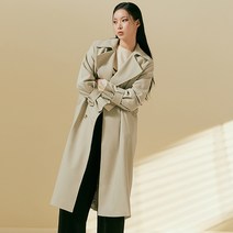 미쏘 여성용 더블버튼 소매 포인트 트렌치 코트