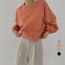 바블링브룩 여성용 레글런 세미 크롭 맨투맨