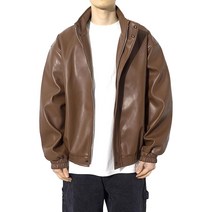QT8GARMENTS 남성용 WA Vegan Leather Hidden Jacket