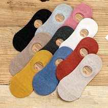 블라제스 여성용 자카르 벗겨짐방지 페이크삭스 10켤레 세트